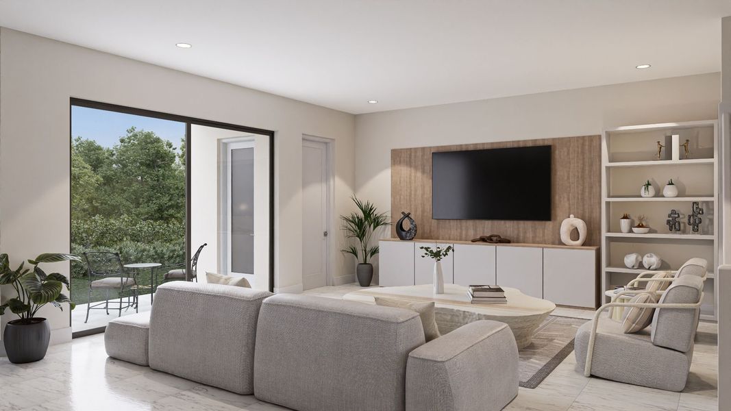 Representative furnished interior of a home built from the The Catamaran by 13th Floor Homes in Marina Landings, Fort Lauderdale (Image 12).