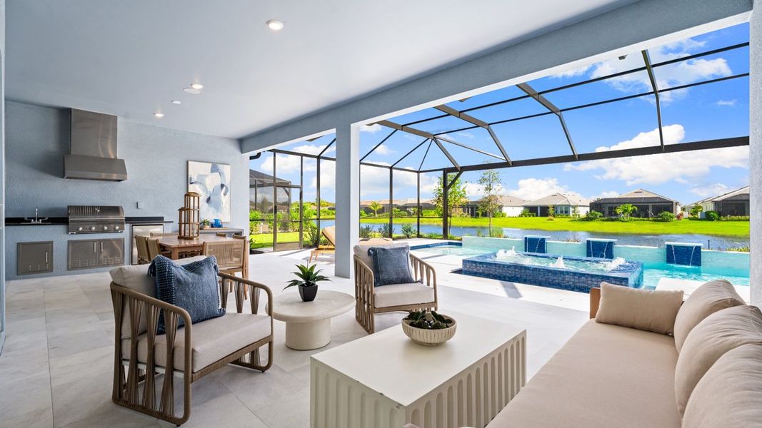 Representative exterior details of a home built from the Pallazio II by Taylor Morrison in Esplanade by the Islands, Naples (Image 3).