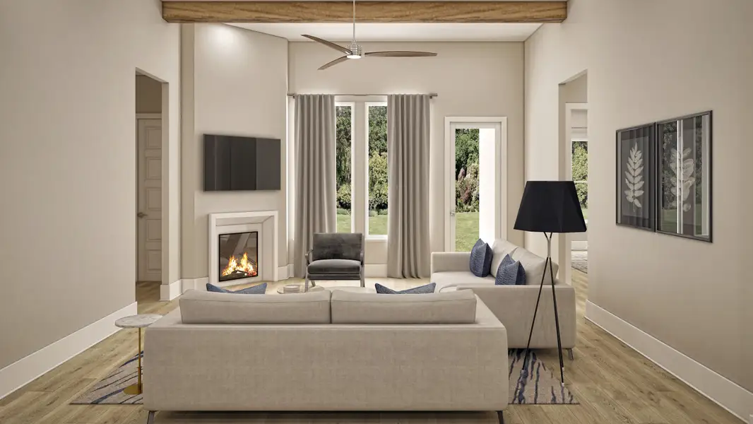 Furnished interior view inside a new home in Cibolo Crossing, Universal City (Image 2).