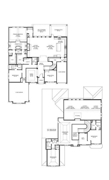 2D floor plan layout of this home in Terraces 82'/100', Rockwall, TX (Image 2).