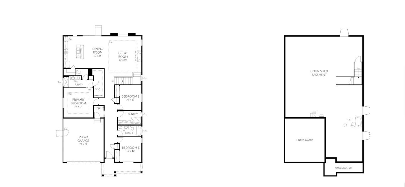 2D floor plan layout of this home in The Reserve at Looking Glass, Parker, CO (Image 5).