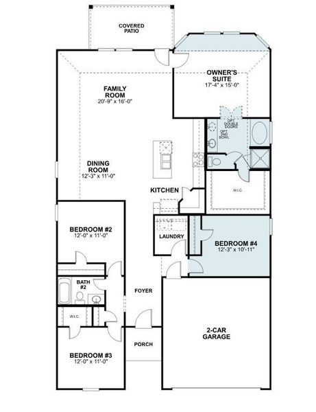 2D floor plan layout of this home in Pinewood at Grand Texas, New Caney, TX (Image 3).