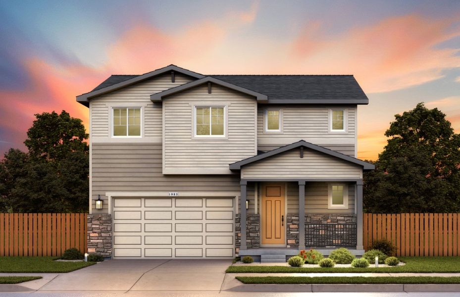Representative exterior photo of a completed home built from the Arden by Pulte Homes in Cordovan, Firestone, CO (Image 5).