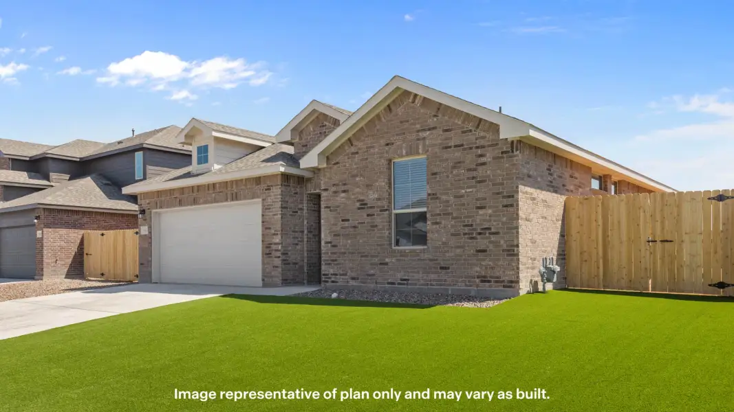 Front exterior of a new home in Homestead at Parks Bell Ranch, Odessa, TX, highlighting curb appeal (Image 16).