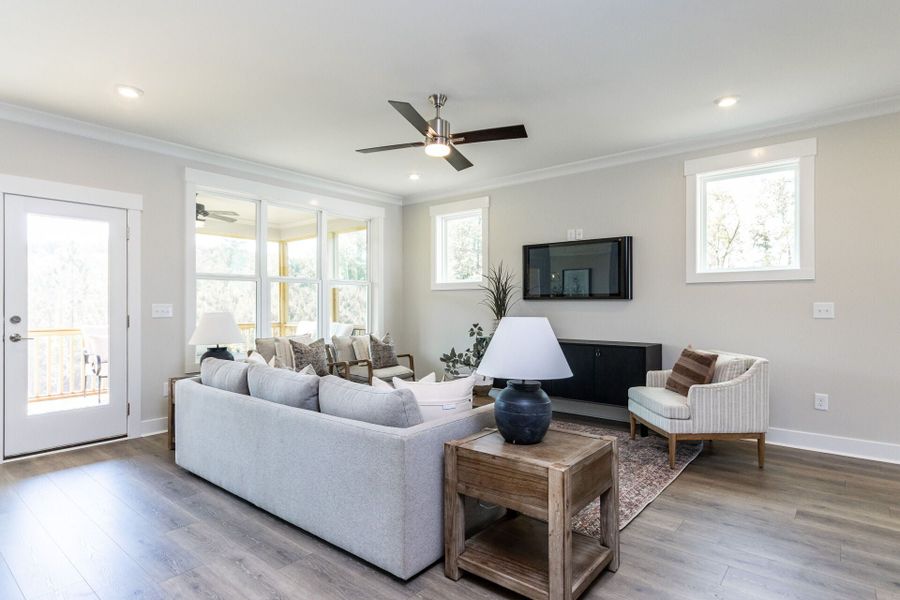 Representative furnished interior of a home built from the Fairfield Craftsman by Homes by Dickerson in The View, Durham (Image 8).