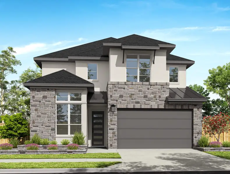 Representative exterior photo of a completed home built from the Dunlin by Tri Pointe Homes in Jubilee 50′, Hockley, TX (Image 3).