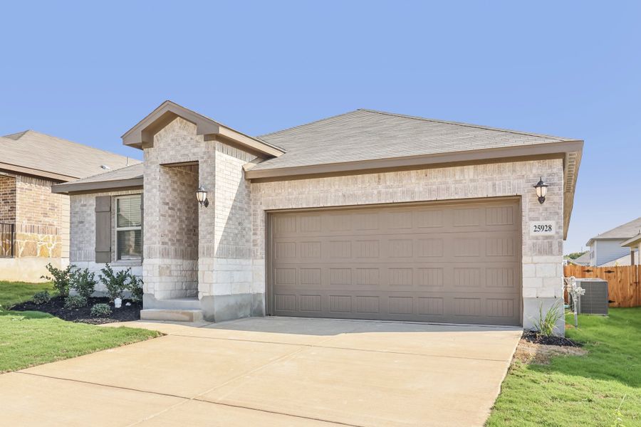 Front exterior of the Hughes floorplan at a Meritage Homes community.