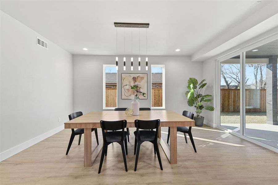 Dining room featuring light hardwood / wood-style floors