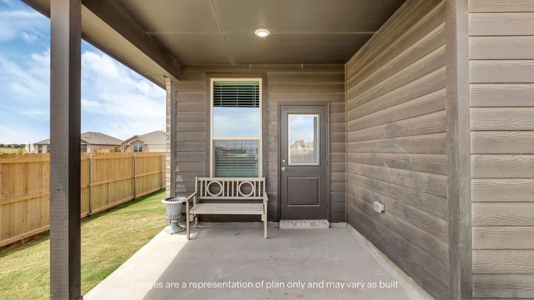 Representative exterior details of a home built from the Cali by D.R. Horton in Mustang Ridge, Andrews (Image 3).