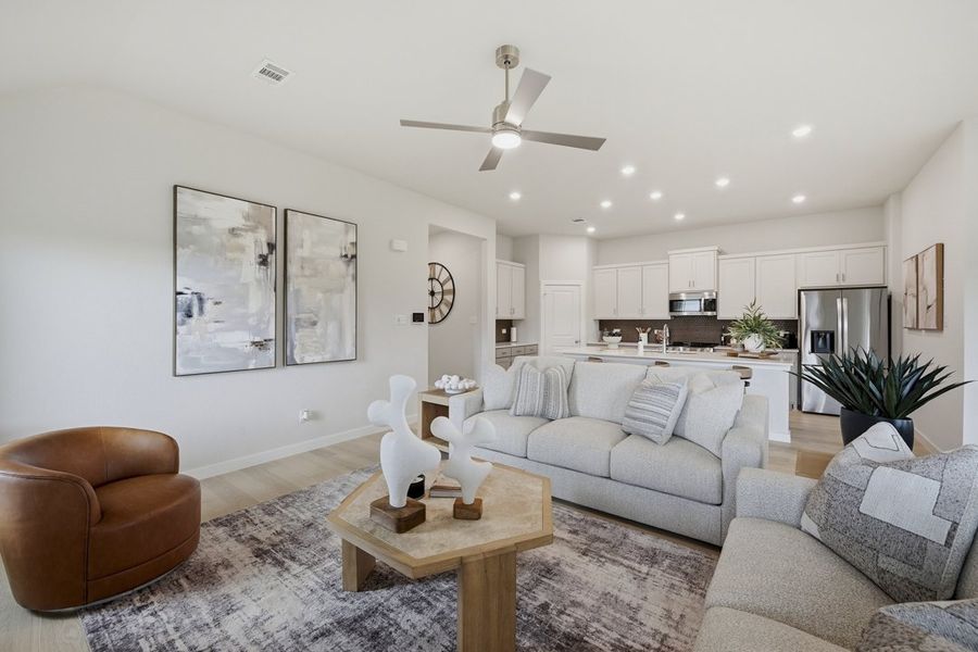 Representative furnished interior of a home built from the The Albany by Lillian Custom Homes in Tabor Ranch, Ponder (Image 9).