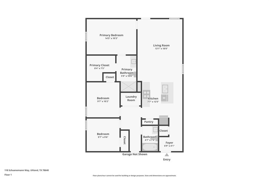 2D floor plan layout of this home in Wayside, Uhland, TX (Image 3). 2D floor plan layout of this home in Wayside, Uhland, TX (Image 3).