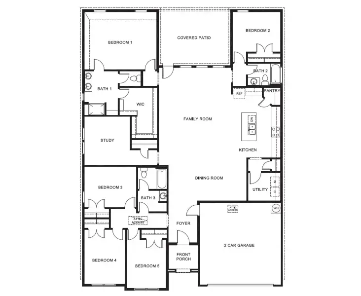2D floor plan layout of this home in Parkerville Meadows, DeSoto, TX (Image 4).