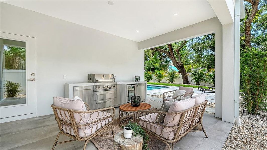 Exterior details and patio area of a home in , Sarasota (Image 36).