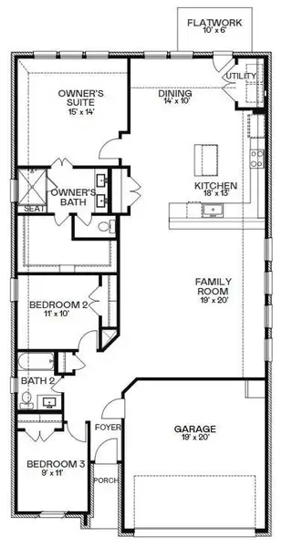 2D floor plan layout of this home in Cypress Green, Hockley, TX (Image 3).