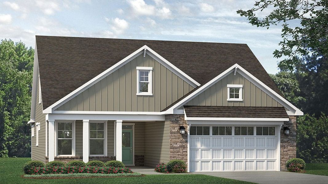 Representative exterior photo of a completed home built from the Torino Bungalow by Epcon Communities in The Cottages at 78 North, Sanford, NC (Image 1). Representative exterior photo of a completed home built from the Torino Bungalow by Epcon Communities in The Cottages at 78 North, Sanford, NC (Image 1).
