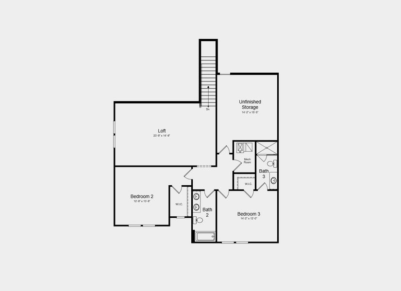 2D floor plan layout for the Santorini by Taylor Morrison in Towson Village, Peachtree City, GA (Image 7).
