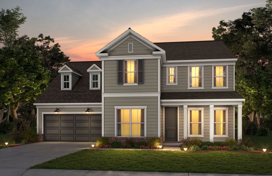 Representative exterior photo of a completed home built from the Riverview by Pulte Homes in Waterside at Pine Island, Columbia, SC (Image 2). Representative exterior photo of a completed home built from the Riverview by Pulte Homes in Waterside at Pine Island, Columbia, SC (Image 2).