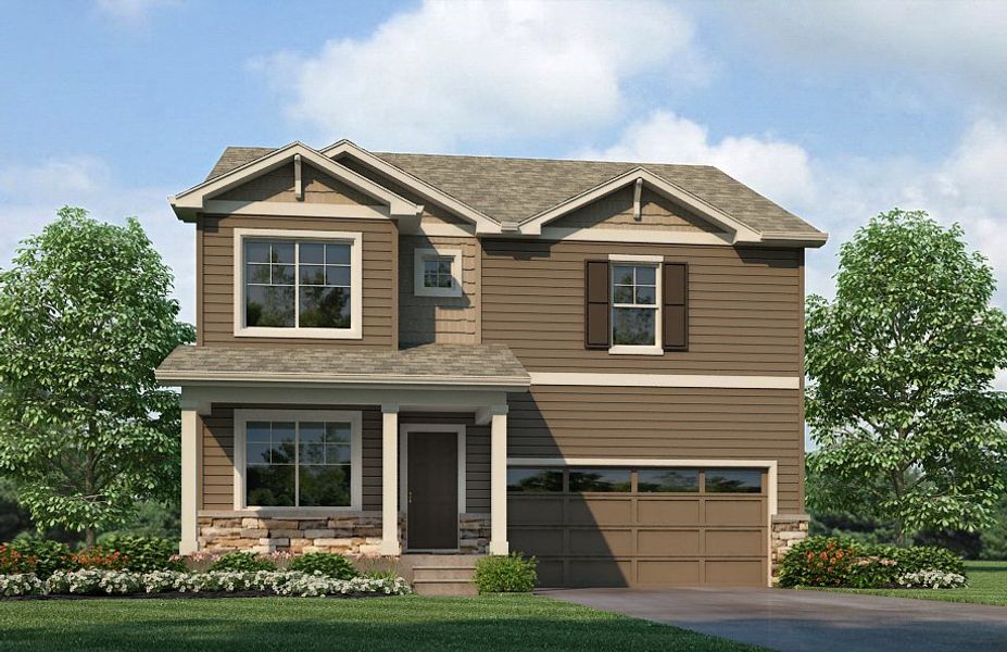 Representative exterior photo of a completed home built from the Holcombe by D.R. Horton in Brighton Crossing, Brighton, CO (Image 2).