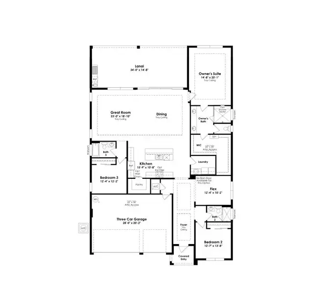 2D floor plan layout of this home in Astor Creek Golf & Country Club, Port St. Lucie, FL (Image 4).
