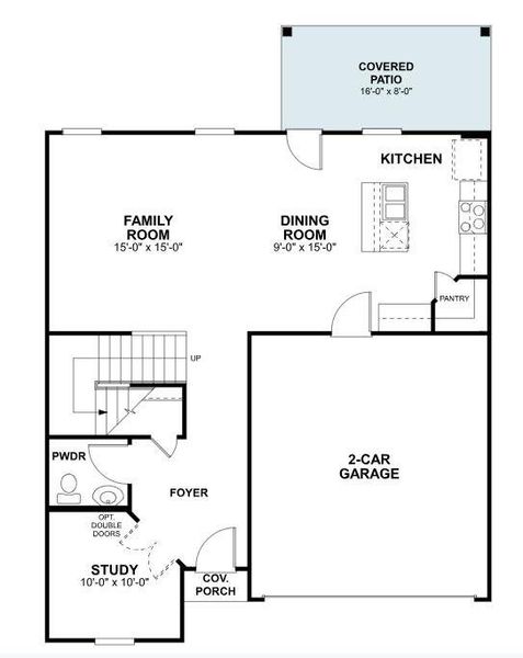 2D floor plan layout of this home in Cascades at Onion Creek, Austin, TX (Image 5). 2D floor plan layout of this home in Cascades at Onion Creek, Austin, TX (Image 5).