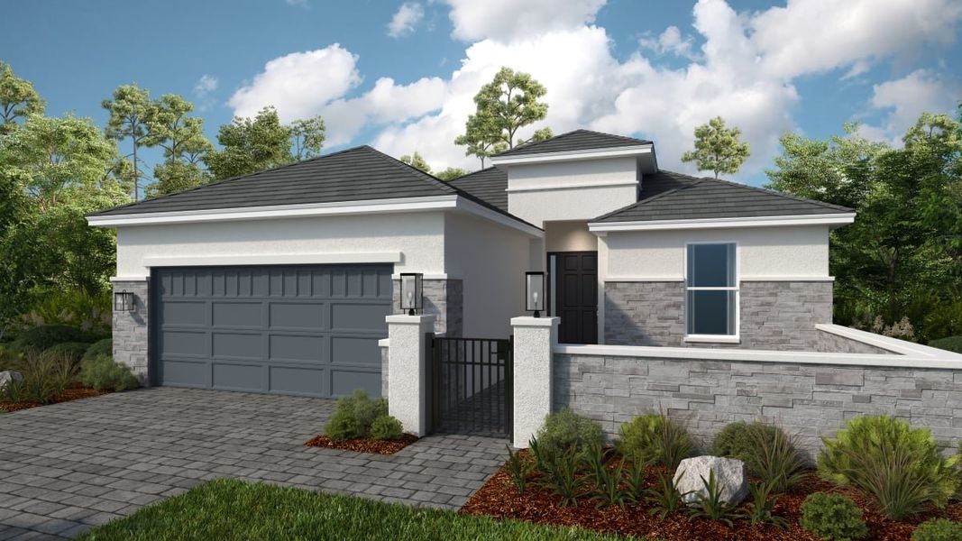 Representative exterior photo of a completed home built from the Marino by Taylor Morrison in Esplanade at McKinnon Groves, Winter Garden, FL (Image 19).