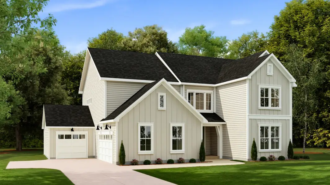 Representative exterior photo of a completed home built from the Churchhill by Acrew Homes in Farmstead, Winterville, NC (Image 1).