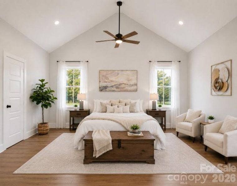 Primary bedroom w/vaulted ceiling (representative photo) Primary bedroom w/vaulted ceiling (representative photo)