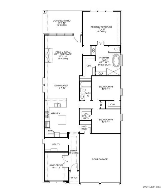 2D floor plan layout of this home in Kallison Ranch, San Antonio, TX (Image 2).