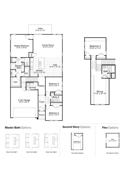 2D floor plan layout for the Whitmore by Hunter Quinn Homes in Walker's Pointe, Anderson, SC (Image 4).