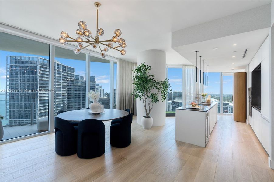 Furnished interior view inside a new home in Aston Martin Residences, Miami (Image 13).