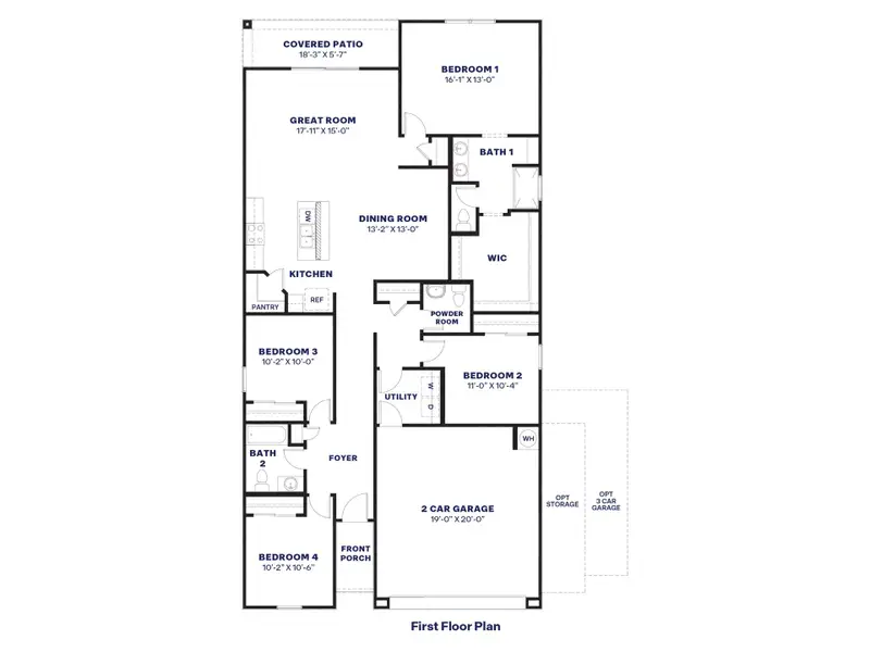 2D floor plan layout of this home in Desert Moon Estates, Buckeye, AZ (Image 4). 2D floor plan layout of this home in Desert Moon Estates, Buckeye, AZ (Image 4).