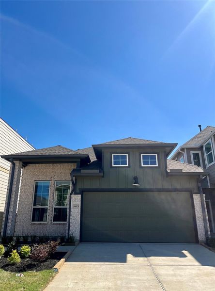 Front exterior of a new home in Jubilee Chateau, Hockley, TX, highlighting curb appeal (Image 22).
