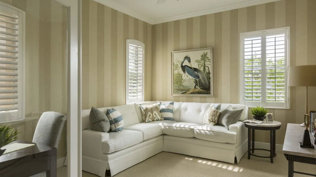 Furnished interior view inside a new home in Palm Grove Real Estate and Homes for Sale in Lakewood Ranch, FL - Neal Communities, Bradenton (Image 8).