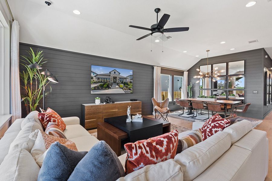Furnished interior view inside a new home in Park Collection at Lariat, Liberty Hill (Image 10). Furnished interior view inside a new home in Park Collection at Lariat, Liberty Hill (Image 10).