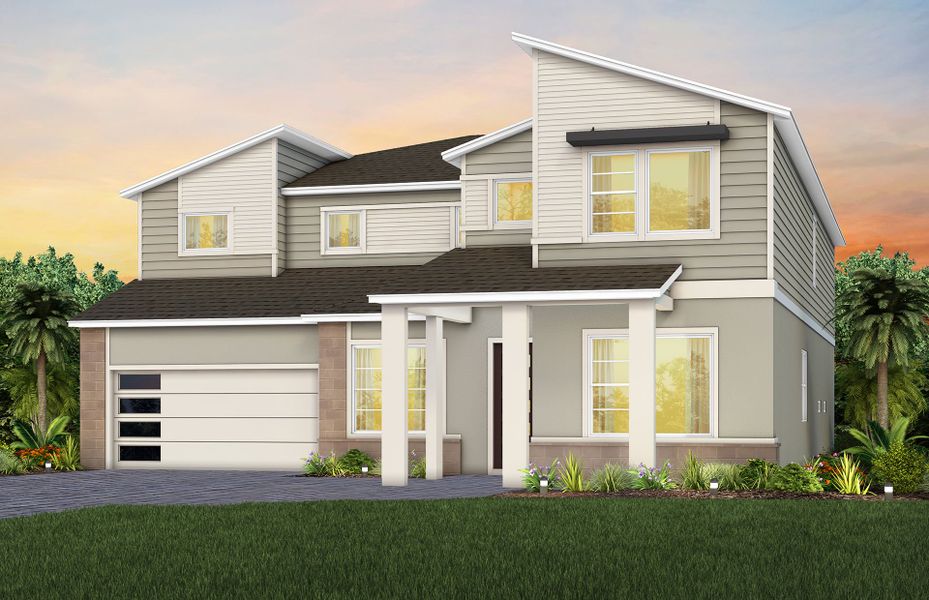 Representative exterior photo of a completed home built from the Roseland by Pulte Homes in The Estates at Nona Sound, Orlando, FL (Image 19).