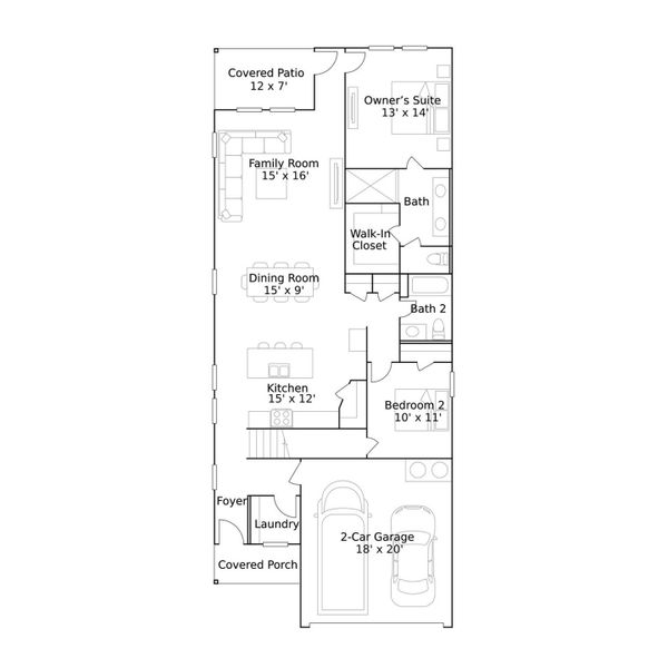 2D floor plan layout of this home in Cypress Green, Tomball, TX (Image 2). 2D floor plan layout of this home in Cypress Green, Tomball, TX (Image 2).
