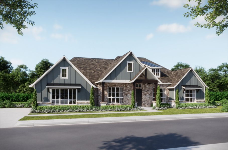 Representative exterior photo of a completed home built from the Concept 3382 by Landsea Homes in Paloma Ranch, New Fairview, TX (Image 9).