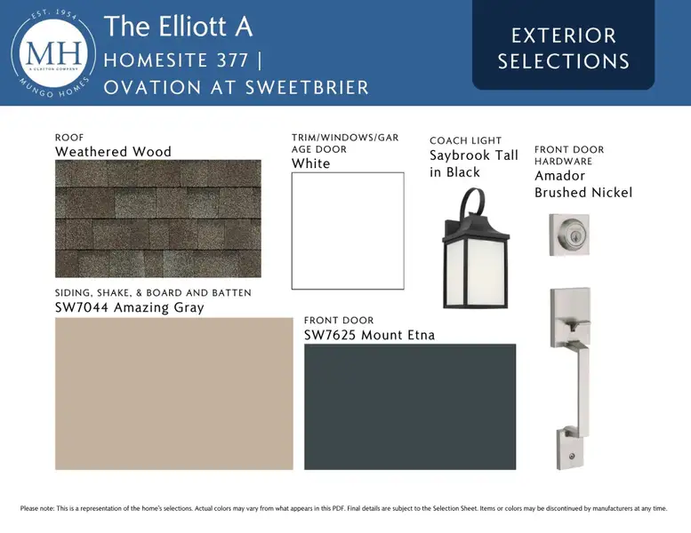 Sample of building materials used in homes in Ovation at Sweetbrier, Durham (Image 4).