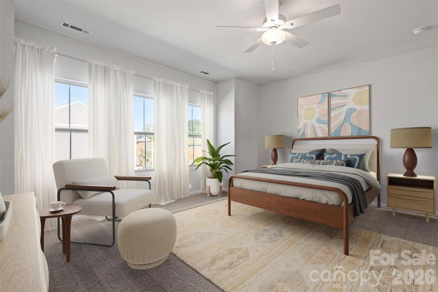 Furnished interior view inside a new home in Sloan Station, Charlotte (Image 4). Furnished interior view inside a new home in Sloan Station, Charlotte (Image 4).