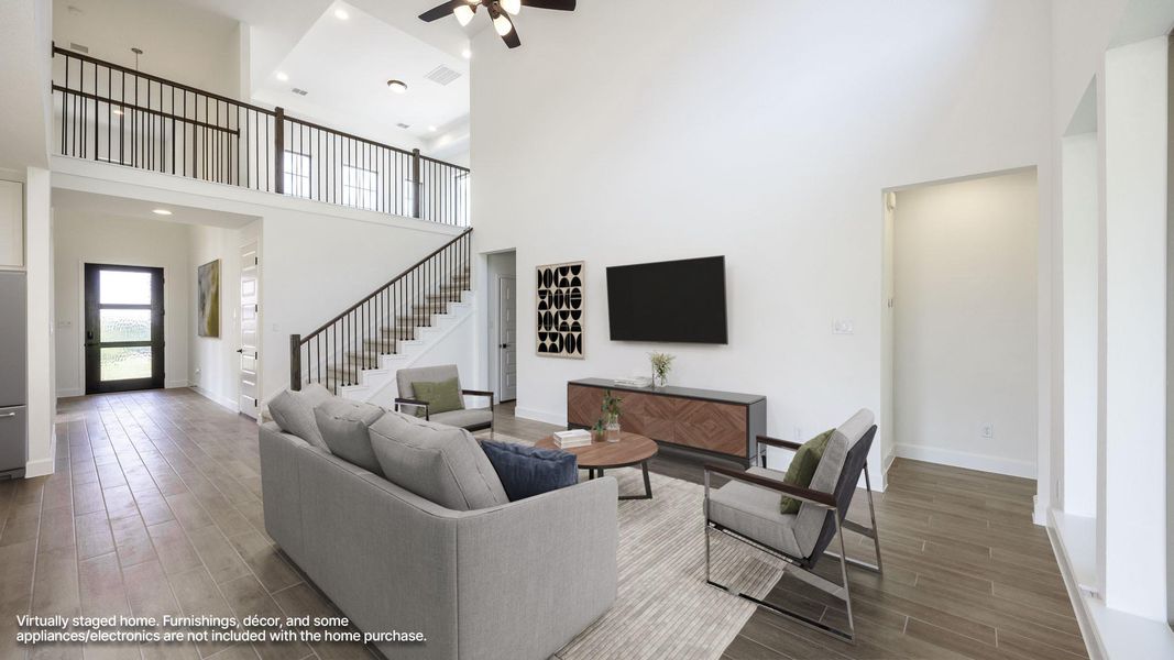 Furnished interior view inside a new home in Santa Rita Ranch - Eldorado, Liberty Hill (Image 8). Furnished interior view inside a new home in Santa Rita Ranch - Eldorado, Liberty Hill (Image 8).