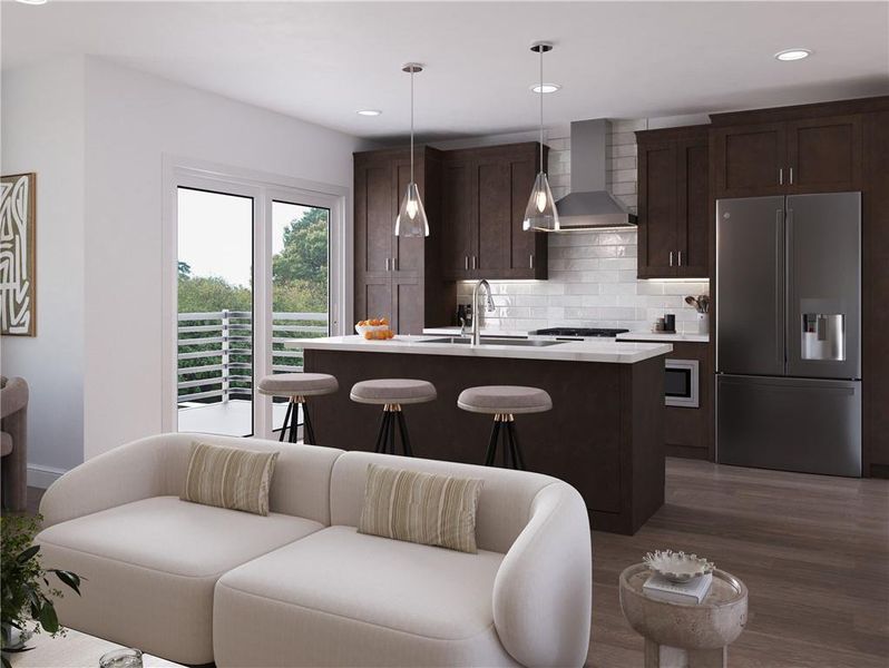 Furnished interior view inside a new home in Brookside Reserve, Alpharetta (Image 7).