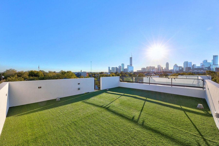 Exterior details and patio area of a home in , Austin (Image 2). Exterior details and patio area of a home in , Austin (Image 2).