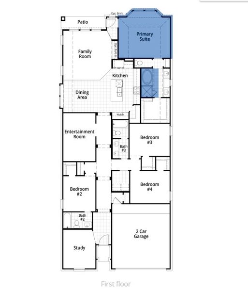 2D floor plan layout of this home in Sandbrock Ranch: 45ft. lots, Aubrey, TX (Image 3). 2D floor plan layout of this home in Sandbrock Ranch: 45ft. lots, Aubrey, TX (Image 3).