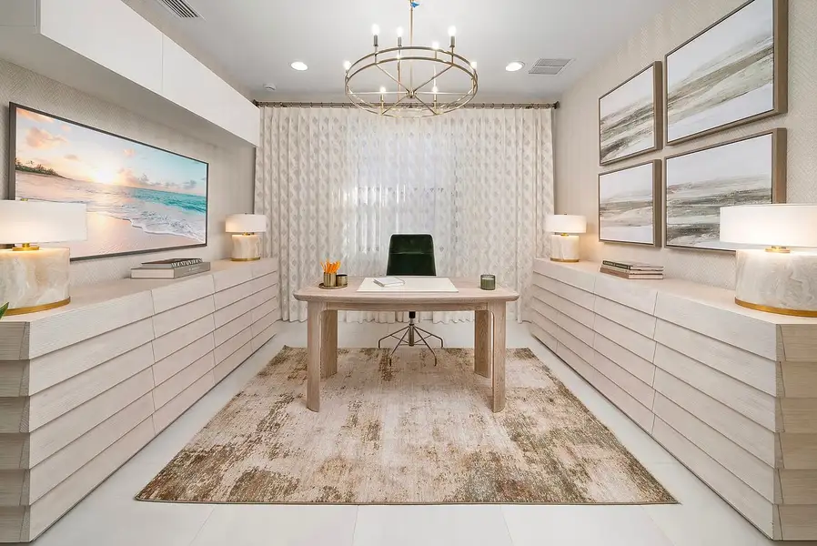 Representative furnished interior of a home built from the Montserrat by GL Homes in Valencia Harbor (55+), Fort Myers (Image 5). Representative furnished interior of a home built from the Montserrat by GL Homes in Valencia Harbor (55+), Fort Myers (Image 5).