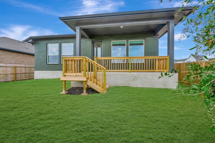 Exterior details and patio area of a home in Briggs Ranch – Select Classic Series, San Antonio (Image 3). Exterior details and patio area of a home in Briggs Ranch – Select Classic Series, San Antonio (Image 3).