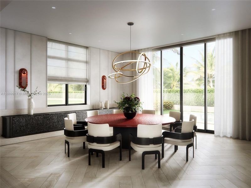 Furnished interior view inside a new home in , Fisher Island (Image 10).