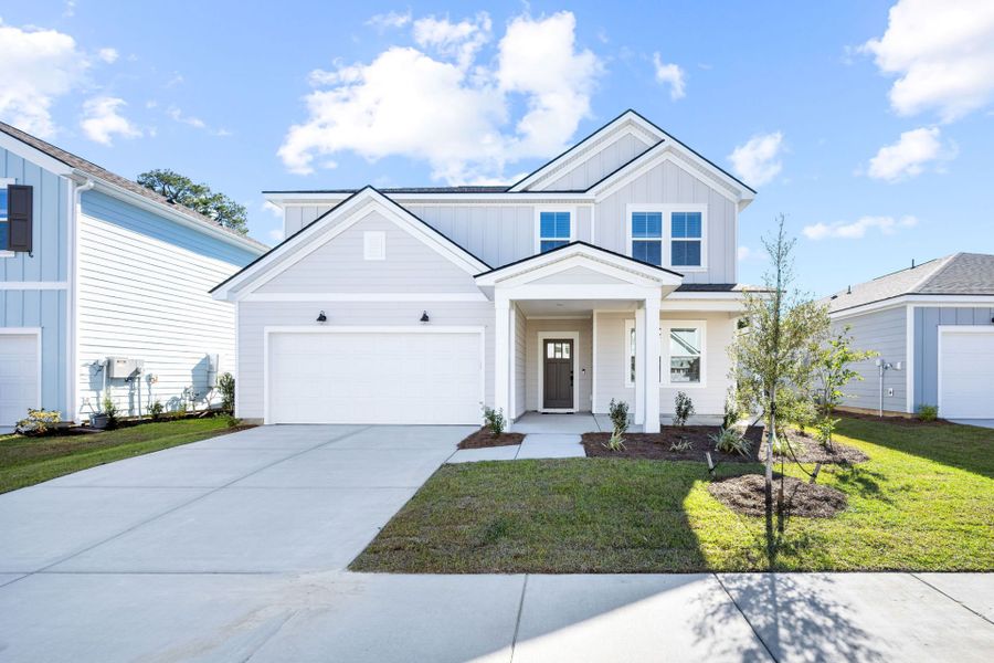 Front exterior of a new home in Salem Bay, Beaufort, SC, highlighting curb appeal (Image 1).