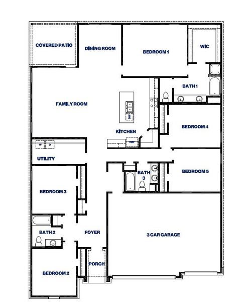 2D floor plan layout of this home in Medina, Dayton, TX (Image 3).