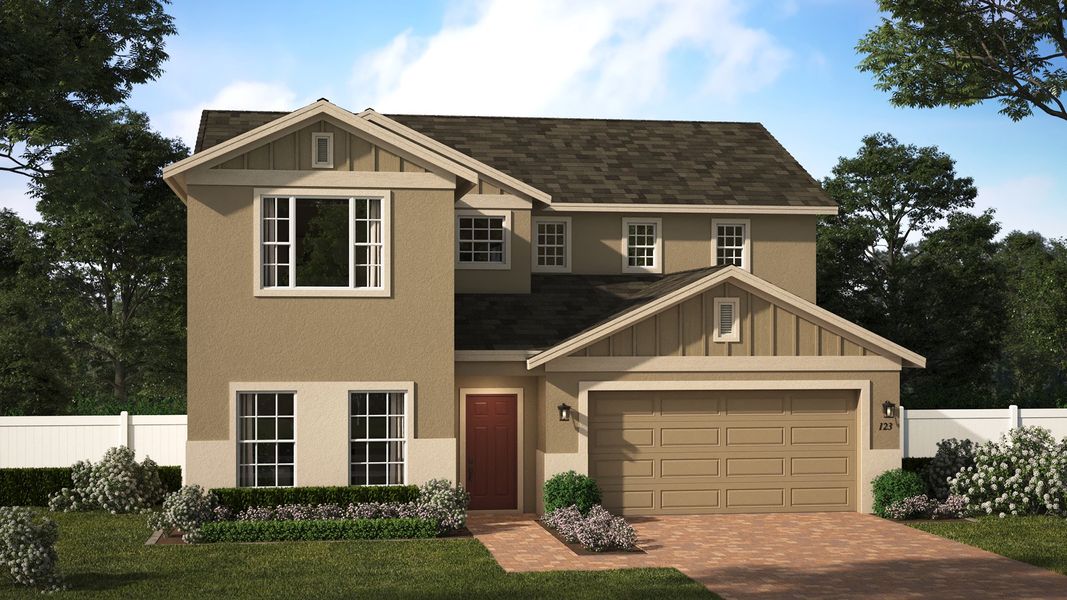 Representative exterior photo of a completed home built from the Sutton by Risewell Homes in Trinity Place, St. Cloud, FL (Image 4).