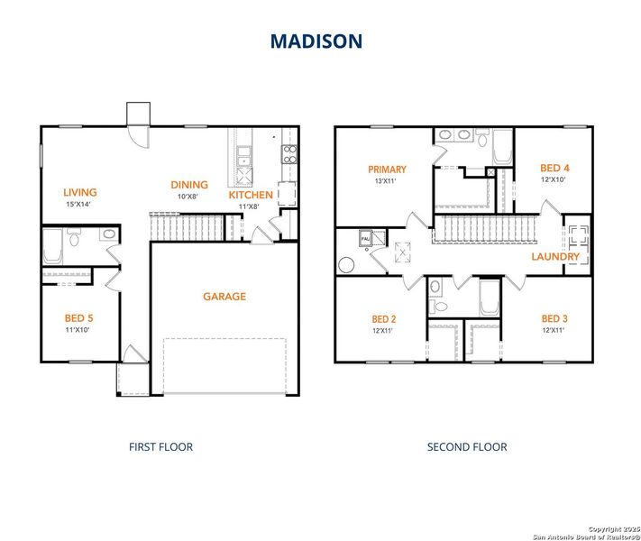 2D floor plan layout of this home in Las Colinas, Kenedy, TX (Image 4).